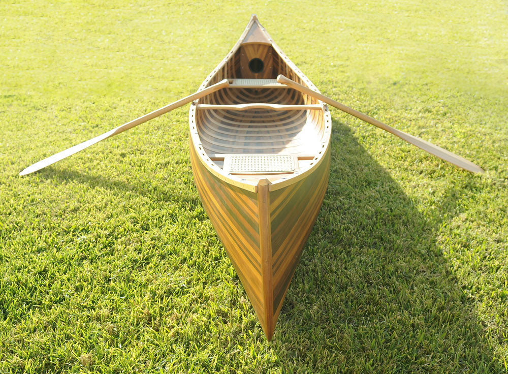 Handmade Wooden Canoe With Ribs Matte 10-Feet For Display