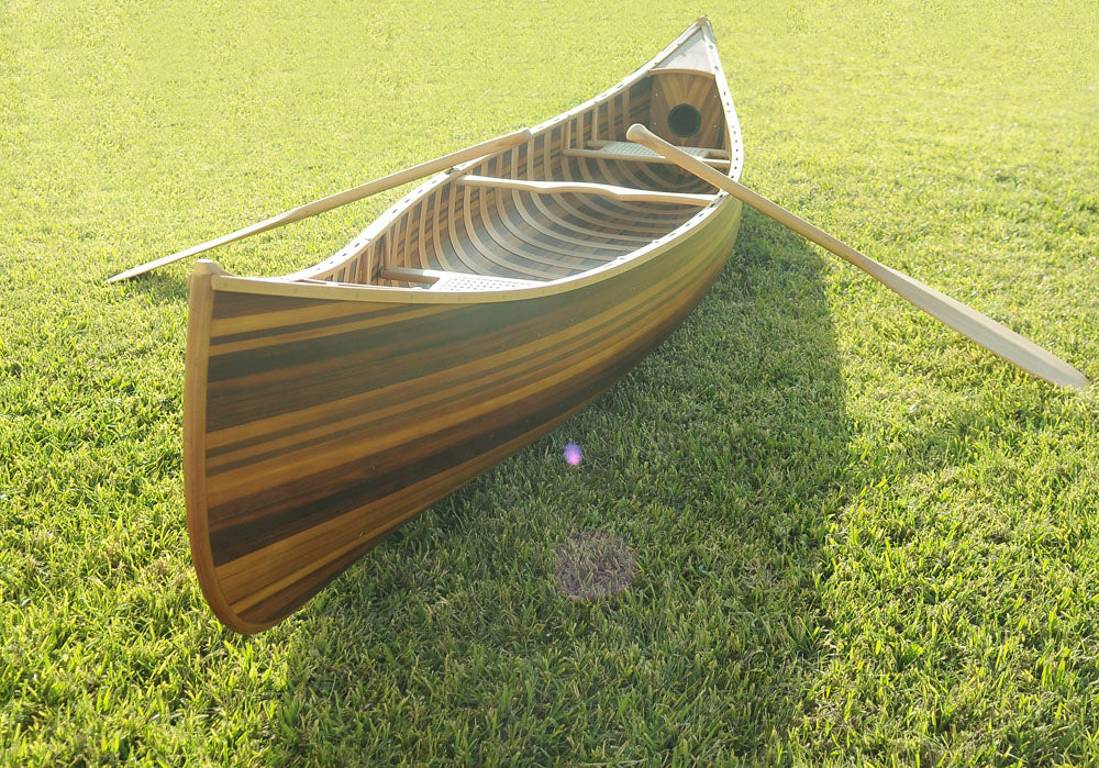 Handmade Wooden Canoe With Ribs Matte 10-Feet For Display