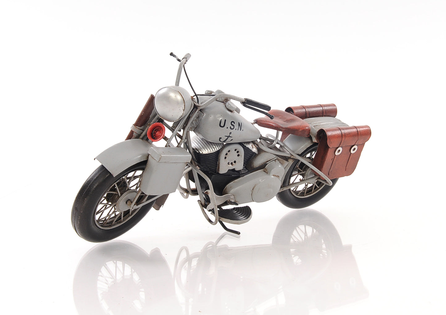 1942 Indian Model 741 Grey Motorcycle 1:7