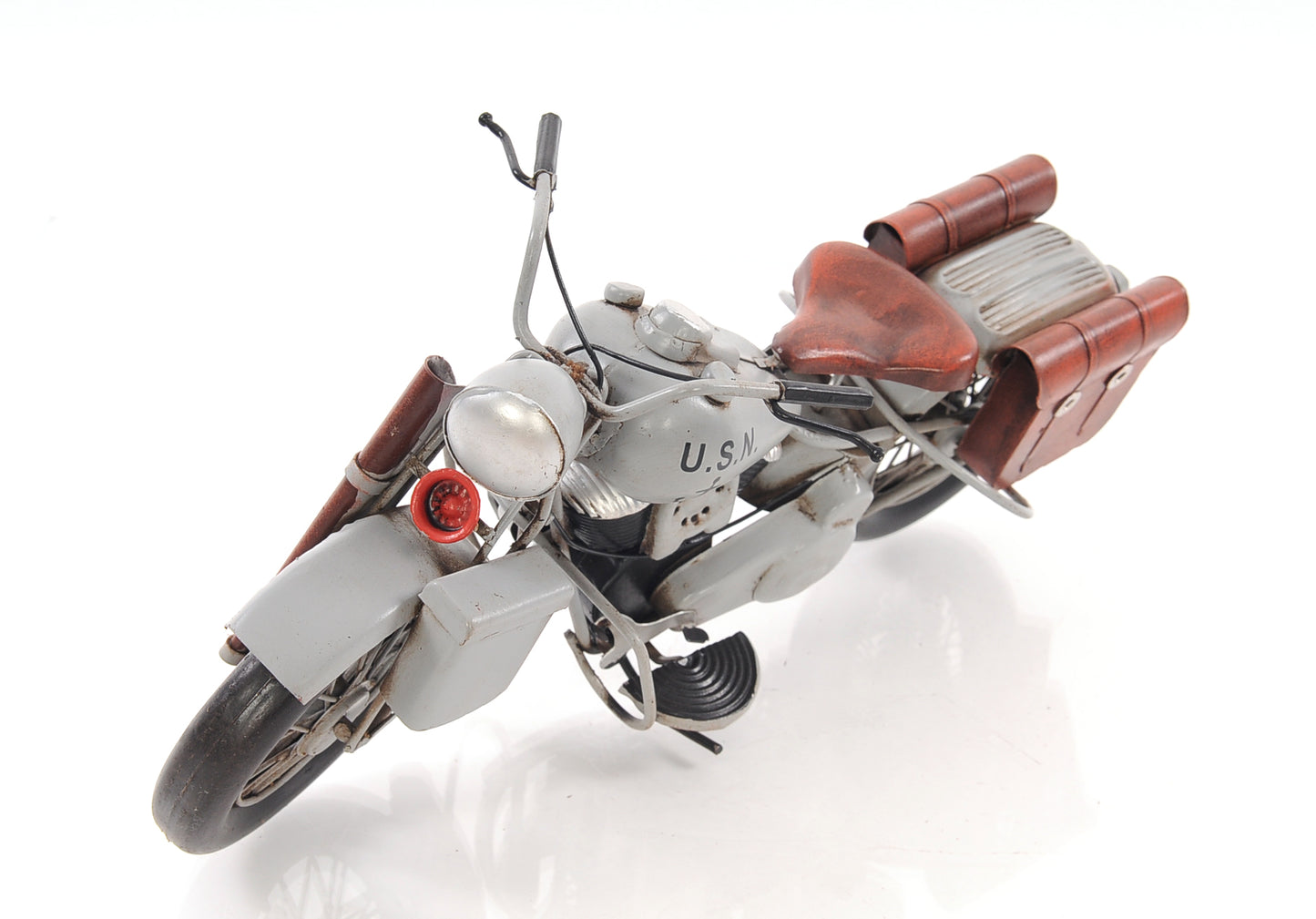 1942 Indian Model 741 Grey Motorcycle 1:7