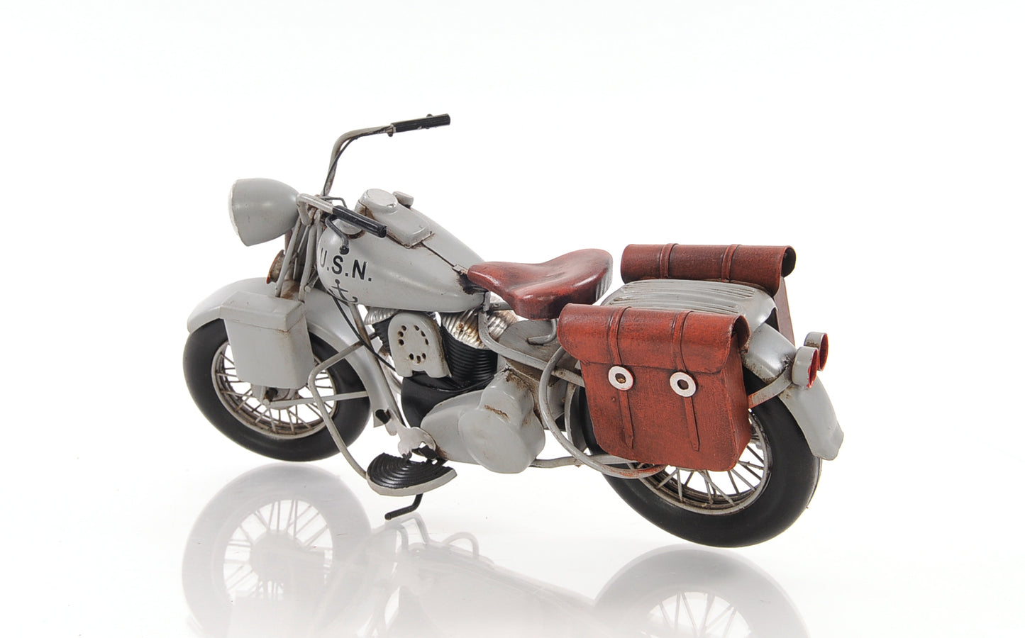 1942 Indian Model 741 Grey Motorcycle 1:7