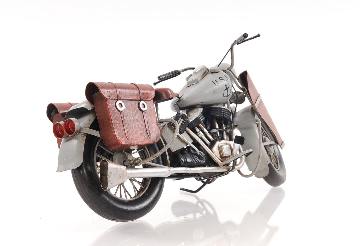 1942 Indian Model 741 Grey Motorcycle 1:7