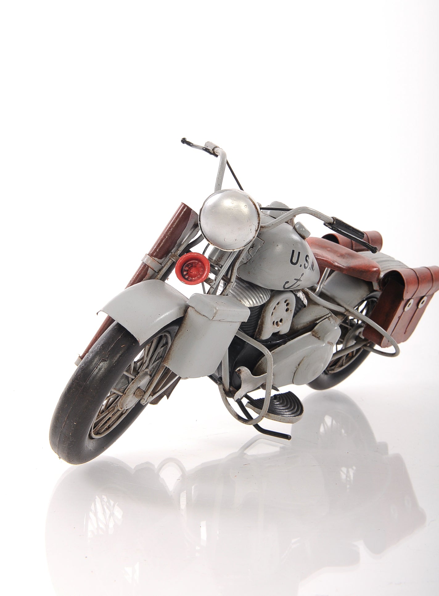 1942 Indian Model 741 Grey Motorcycle 1:7