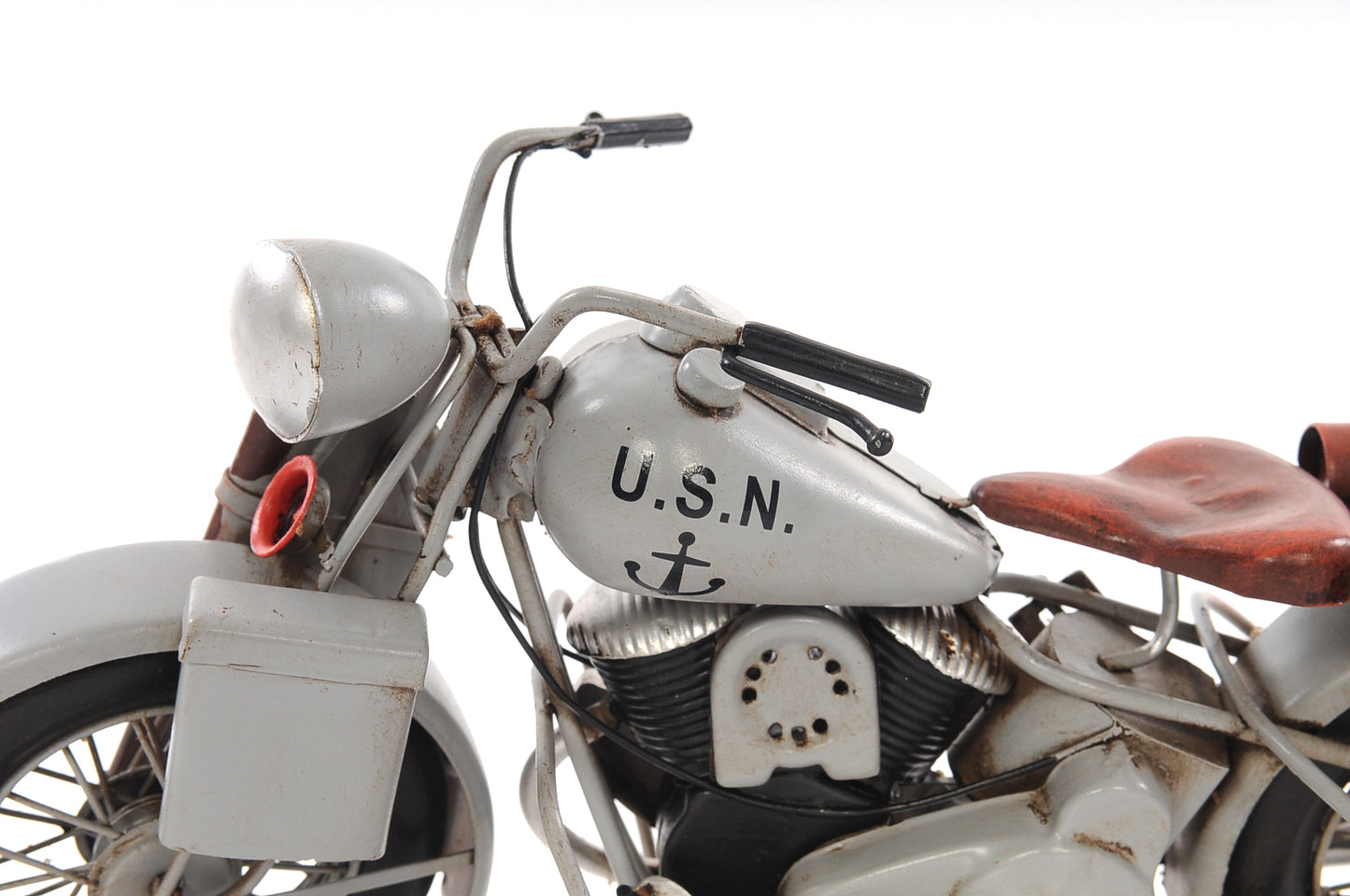 1942 Indian Model 741 Grey Motorcycle 1:7