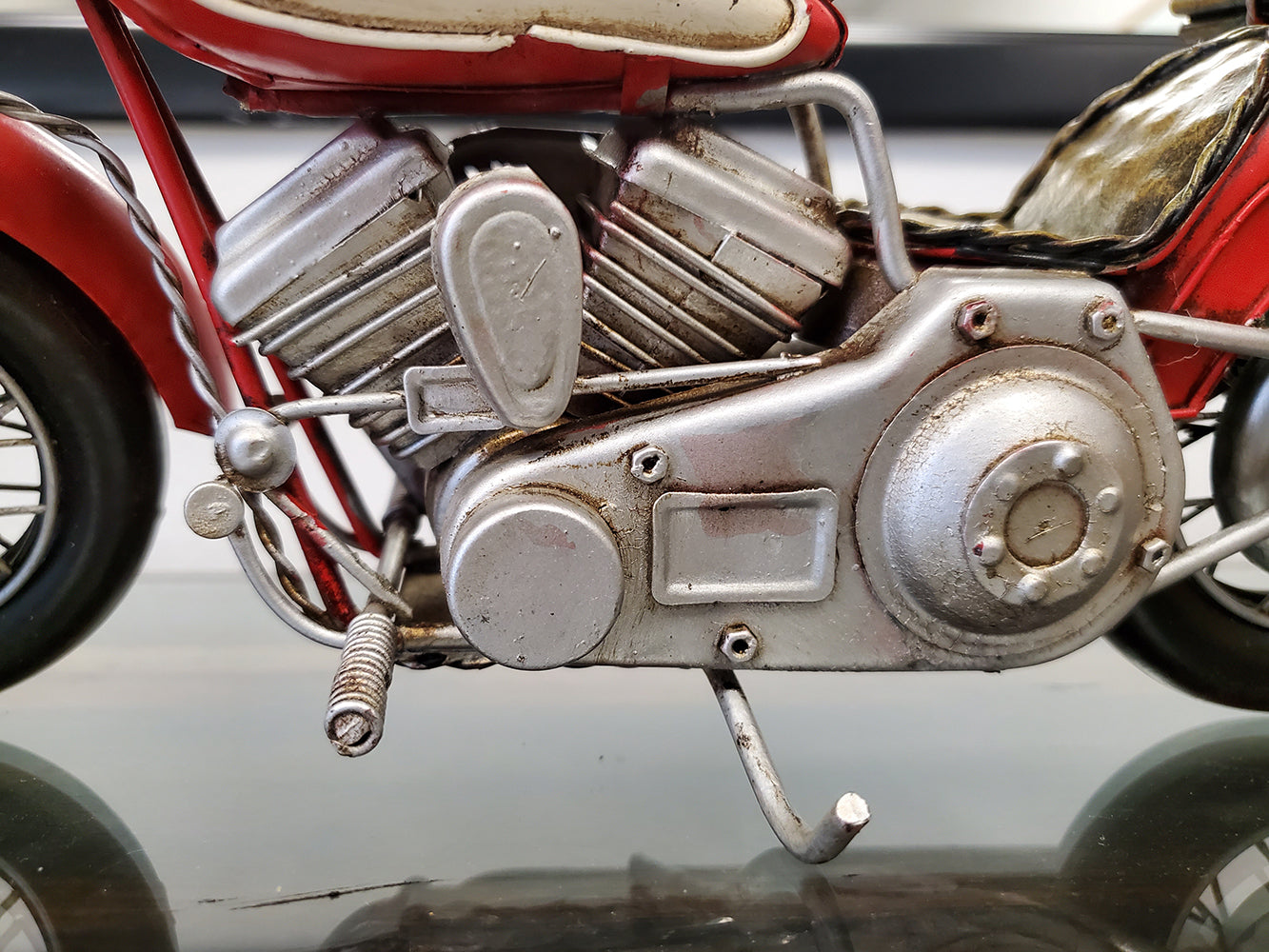 Red Harley-Davidson Motorcycle Metal Handmade