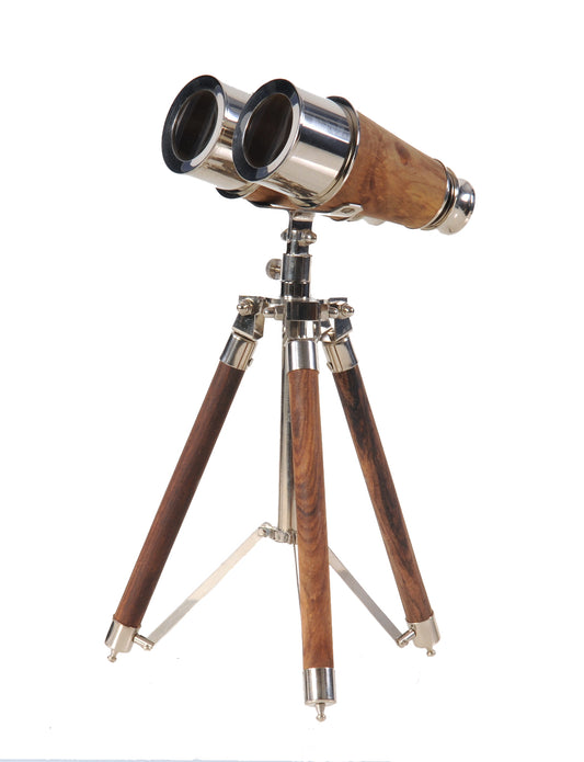 Handmade Brass Binocular On Stand Functional Decorative