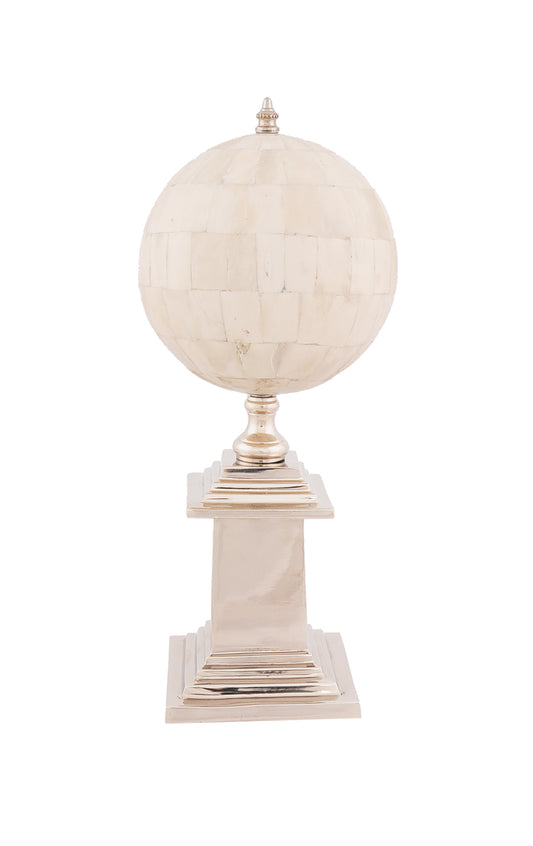 Amaro Bone Globe With Aluminum Base