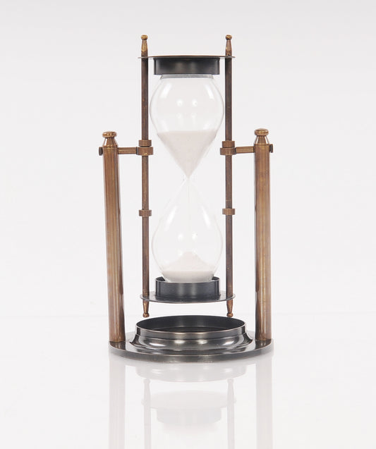 Brass Revolving Sandtimer Invertible Hourglass Functional Decorative