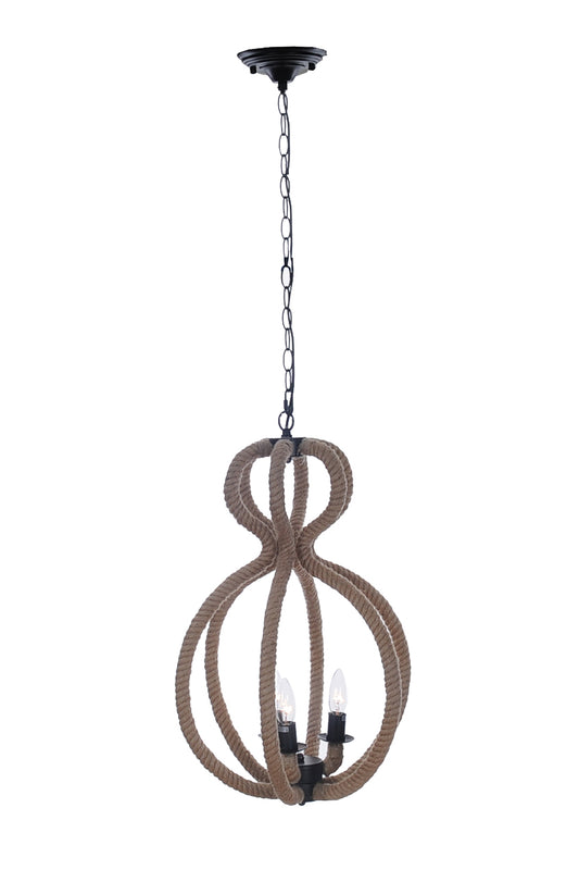 Rope Pendant Lamp - 3 Bulbs