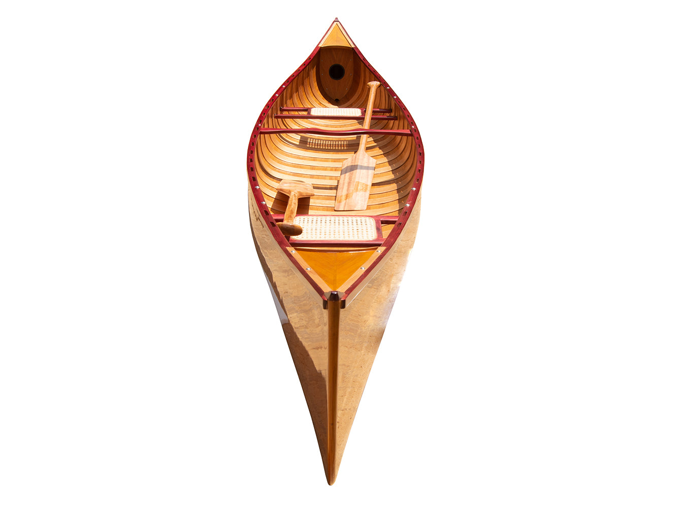 Handmade Wooden Mahogany Canoe with Ribs 16-Feet