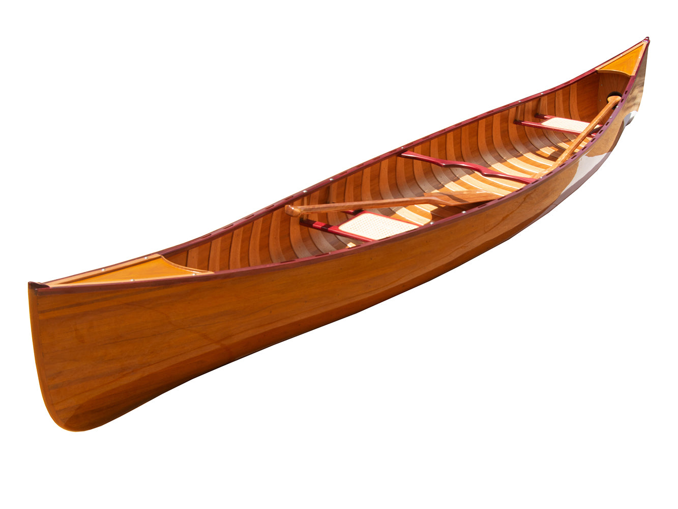 Handmade Wooden Mahogany Canoe with Ribs 16-Feet