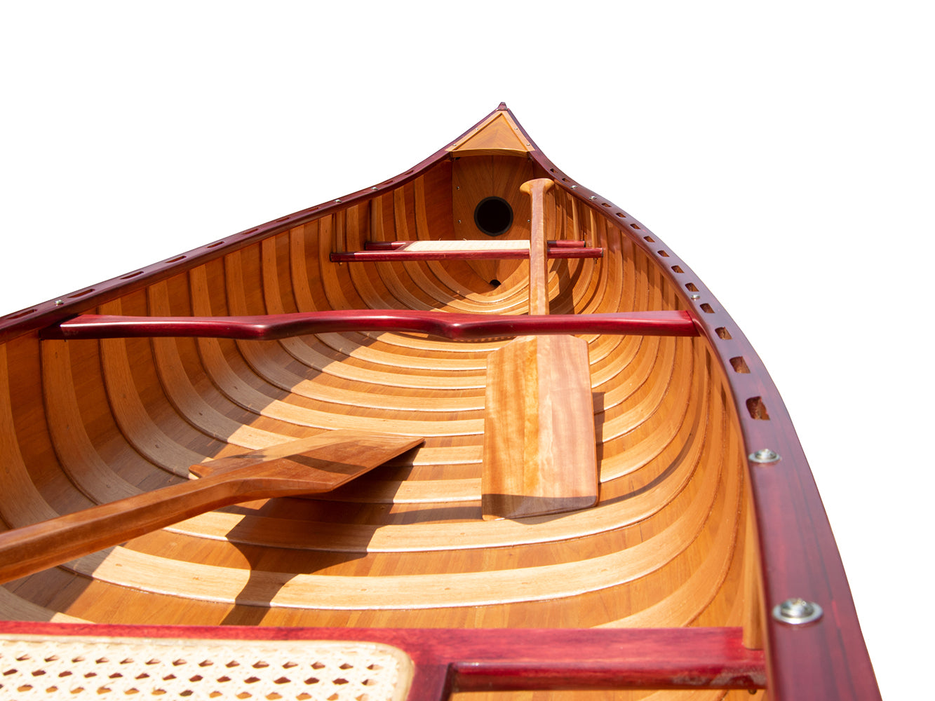 Handmade Wooden Mahogany Canoe with Ribs 16-Feet