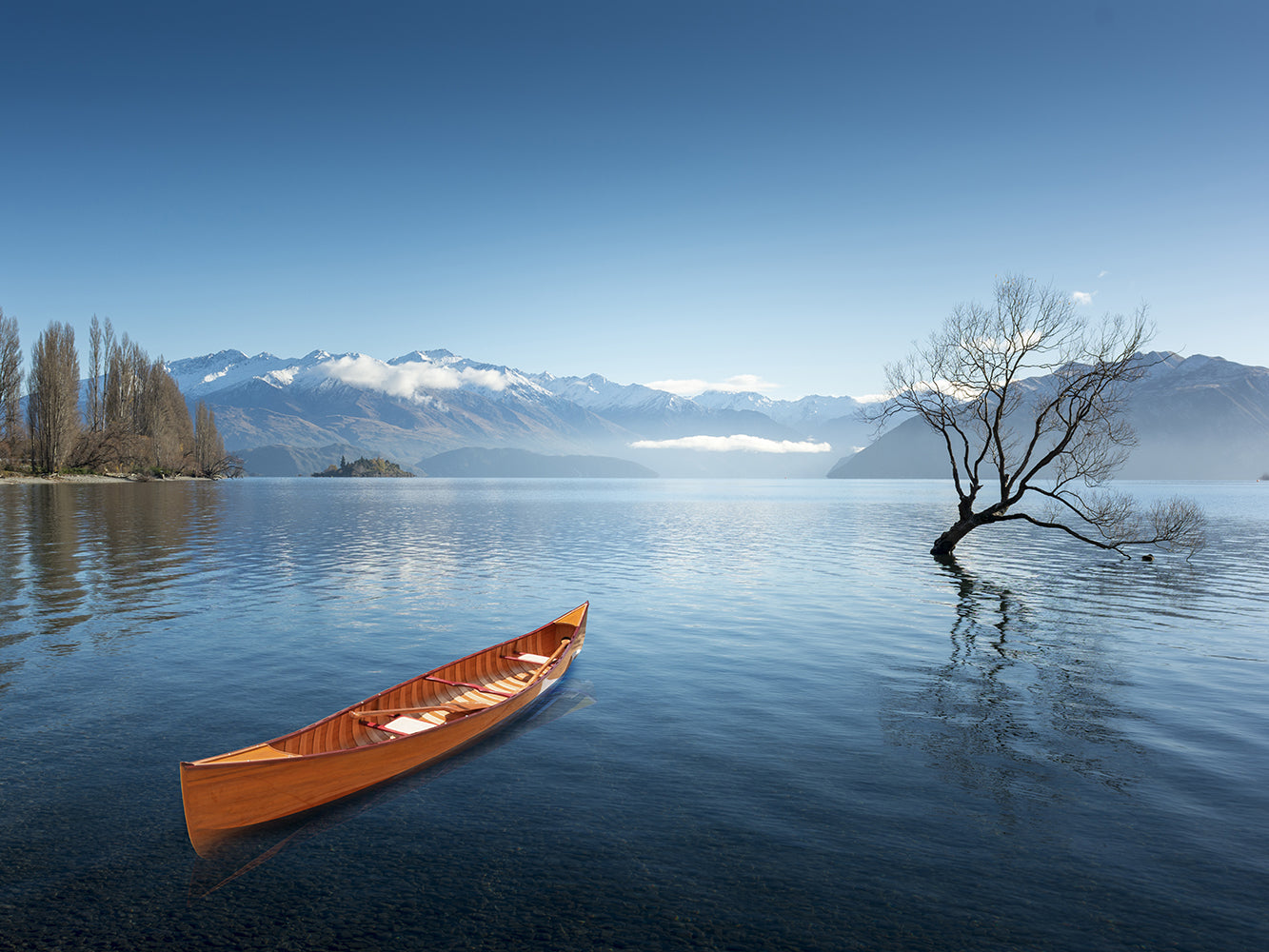 Handmade Wooden Mahogany Canoe with Ribs 16-Feet