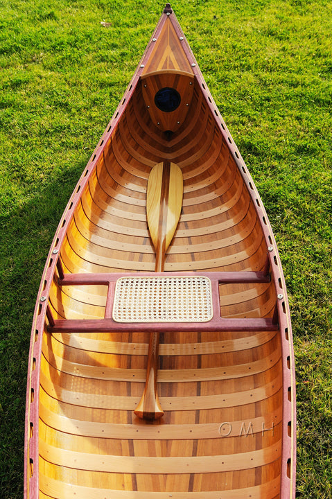 Handmade Wooden Canoe With Ribs Curved bow 10-Feet For Display