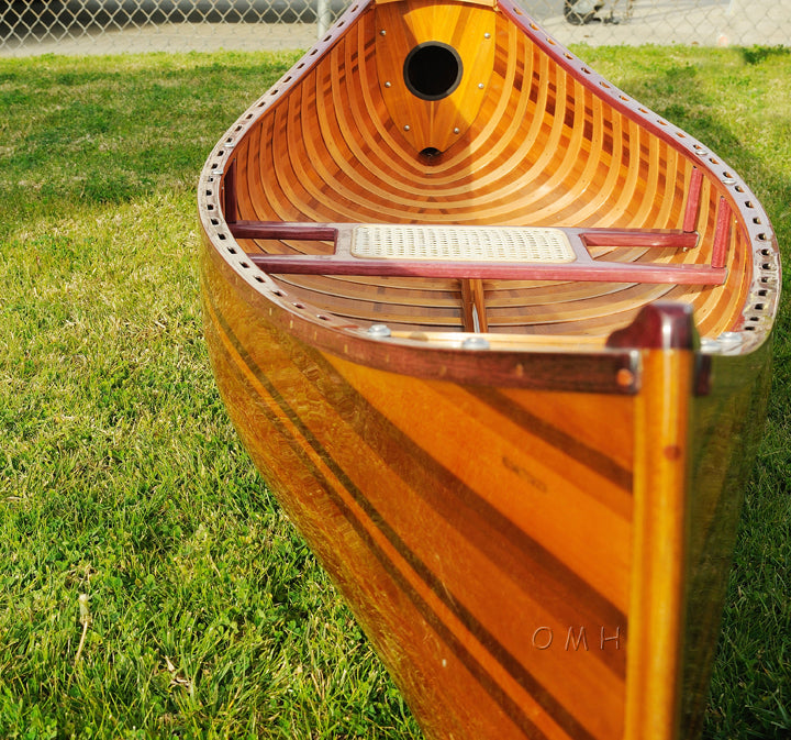 Handmade Wooden Canoe With Ribs Curved bow 10-Feet For Display