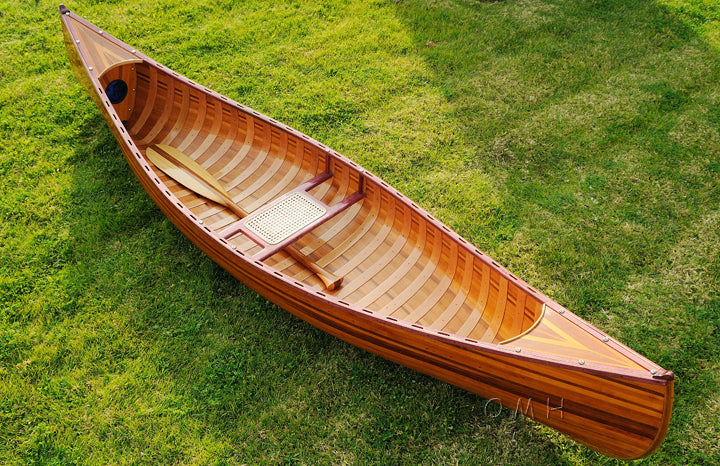 Handmade Wooden Canoe With Ribs Curved bow 10-Feet For Display