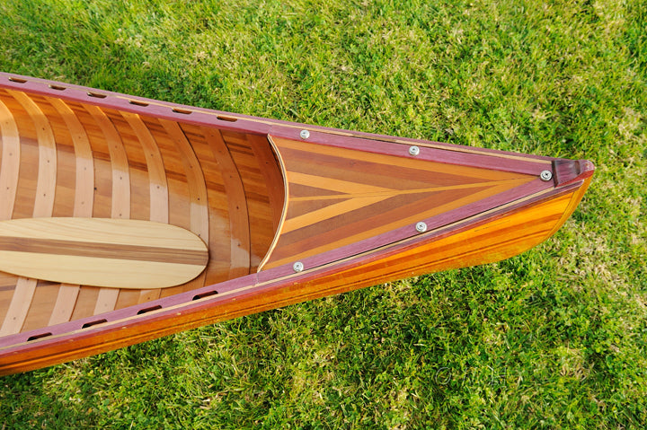 Handmade Wooden Canoe With Ribs Curved bow 10-Feet For Display