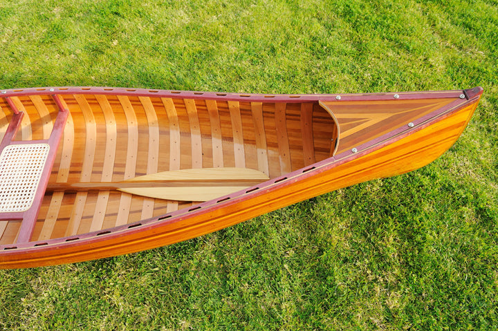 Handmade Wooden Canoe With Ribs Curved bow 10-Feet For Display