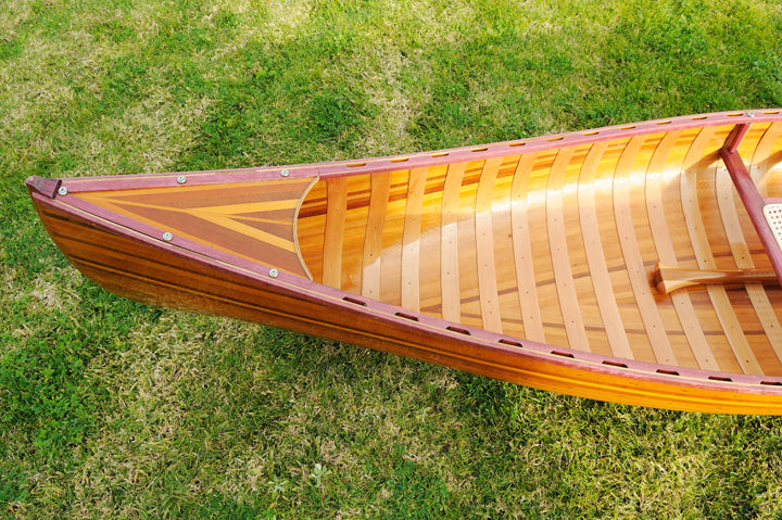 Handmade Wooden Canoe With Ribs Curved bow 10-Feet For Display