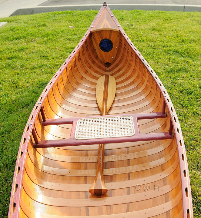 Handmade Wooden Canoe With Ribs Curved bow 10-Feet For Display