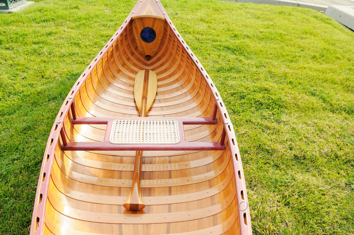 Handmade Wooden Canoe With Ribs Curved bow 10-Feet For Display