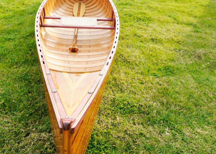 Handmade Wooden Canoe With Ribs Curved bow 10-Feet For Display