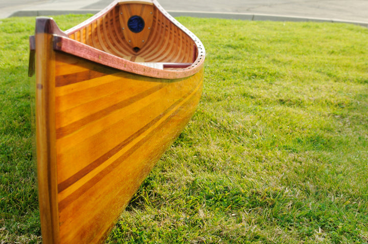 Handmade Wooden Canoe With Ribs Curved bow 10-Feet For Display