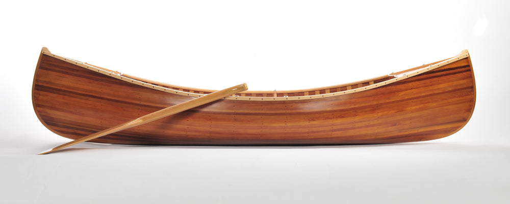 Handmade Wooden Canoe With Ribs Matte Finish 6-Feet Display Only