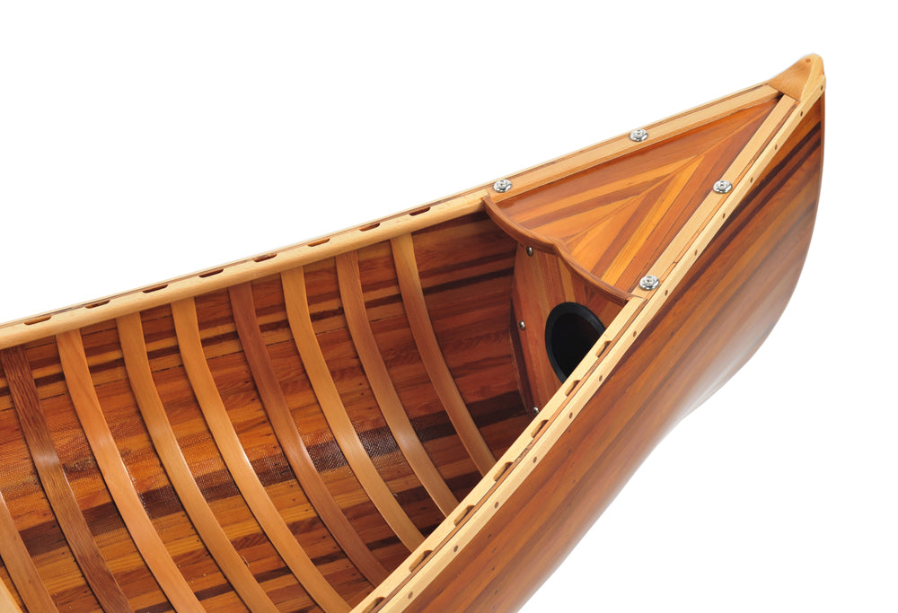 Handmade Wooden Canoe With Ribs Matte Finish 6-Feet Display Only