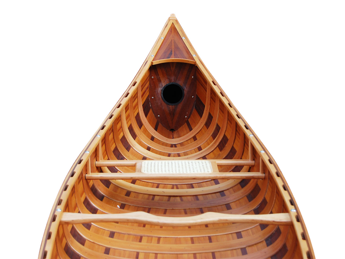 Real Wooden Canoe With Ribs in Red 16-Feet