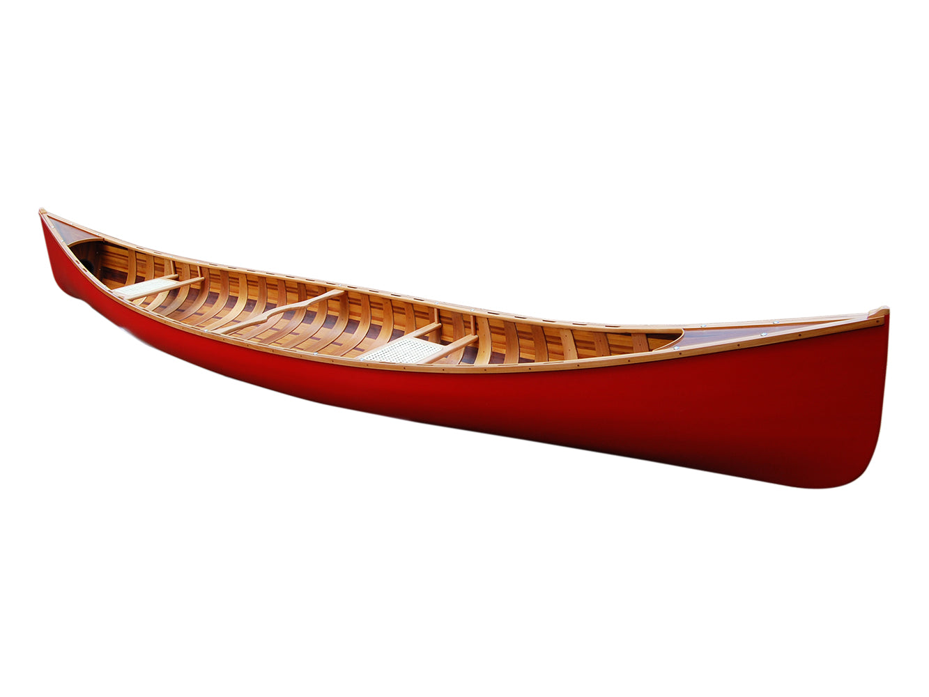 Real Wooden Canoe With Ribs in Red 16-Feet