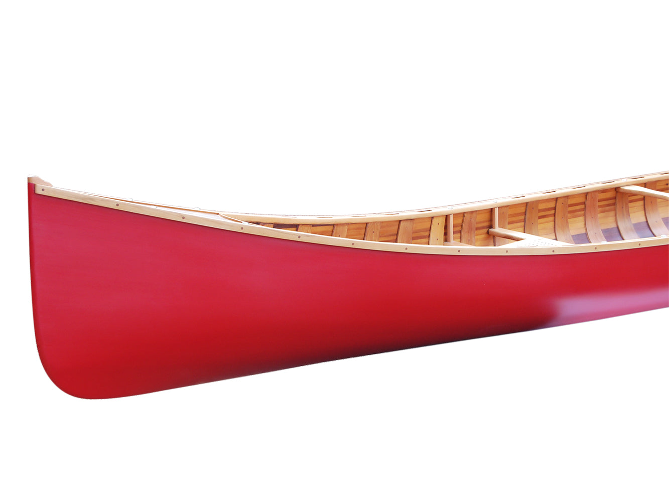 Real Wooden Canoe With Ribs in Red 16-Feet