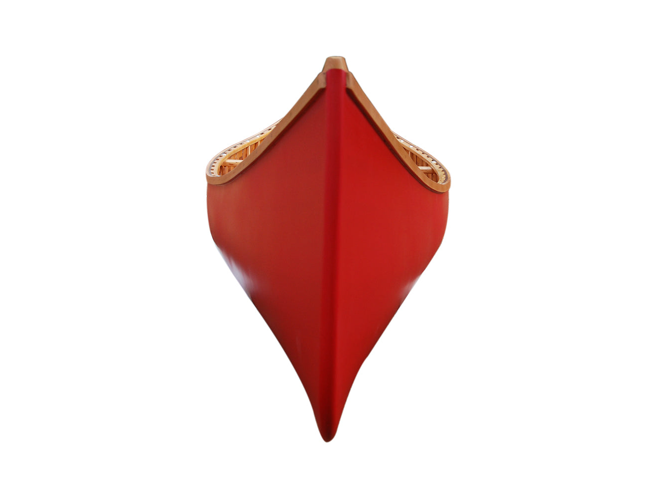 Real Wooden Canoe With Ribs in Red 16-Feet