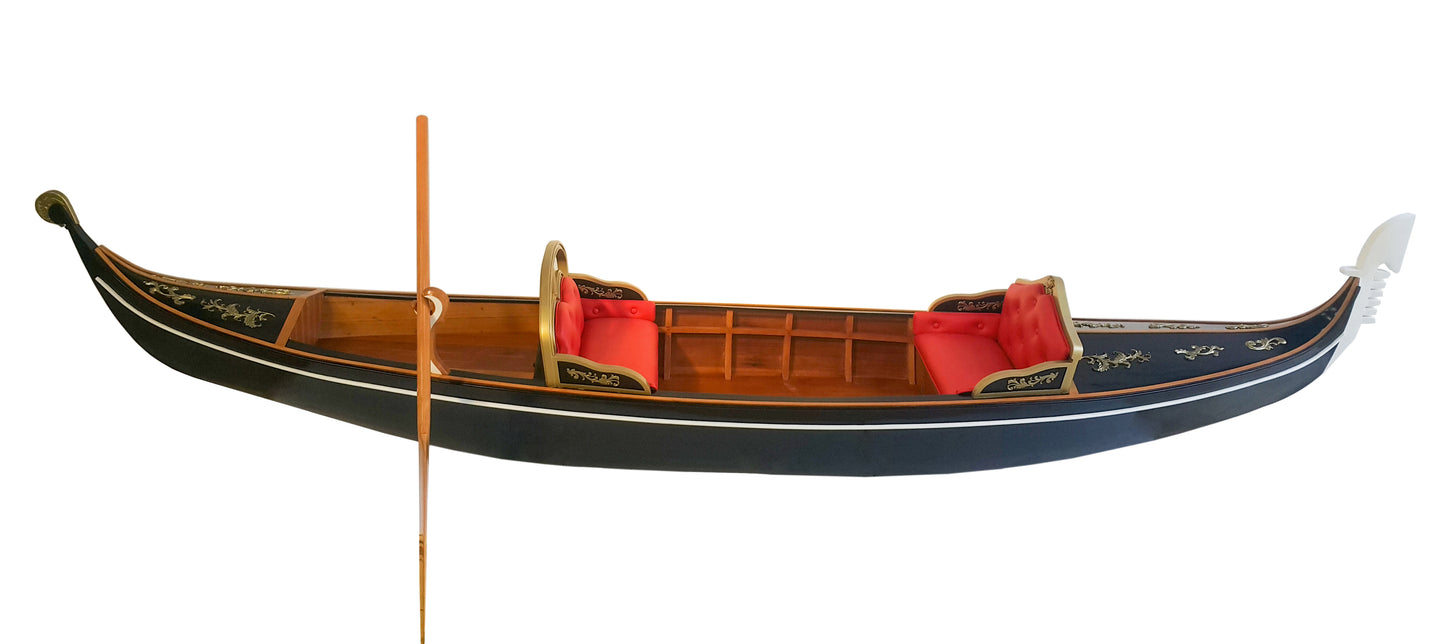 Handmade Wooden Venetian Gondola Real Boat 15-Feet