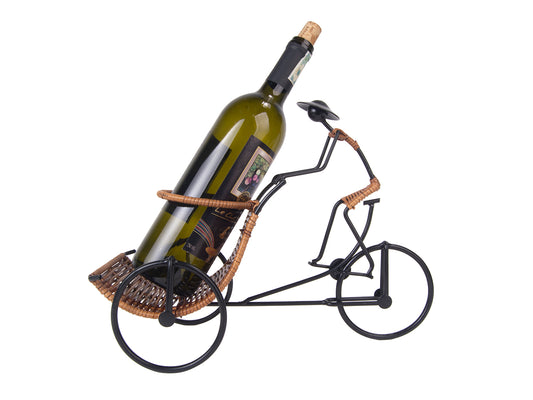 Asian Style Rickshaw Cyclist Wine Holder